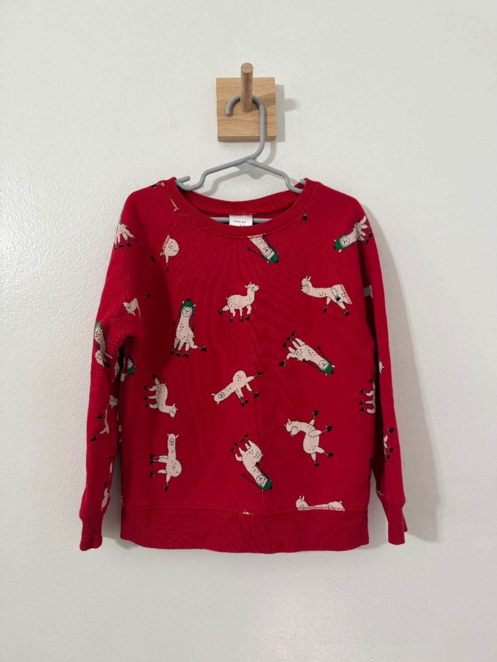 Hanna Andersson Red Llama Graphic Print Crewneck Pullover Sweatshirt 110 US 5
